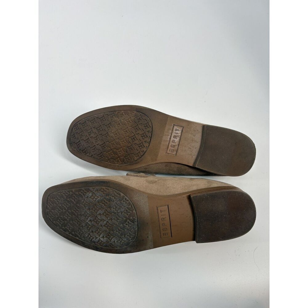Esprit Suede Loafers | Taupe Horsebit Slip-On Flats | Classic Chic Comfort Shoes - Picture 4 of 4